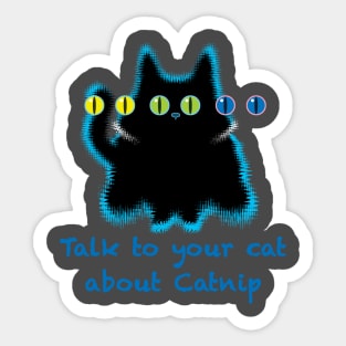 Cat under Catnip effects Sticker